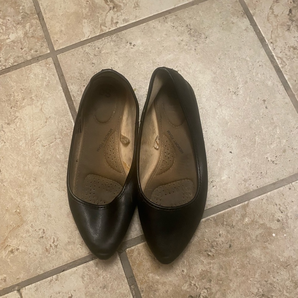 Well worn work flats